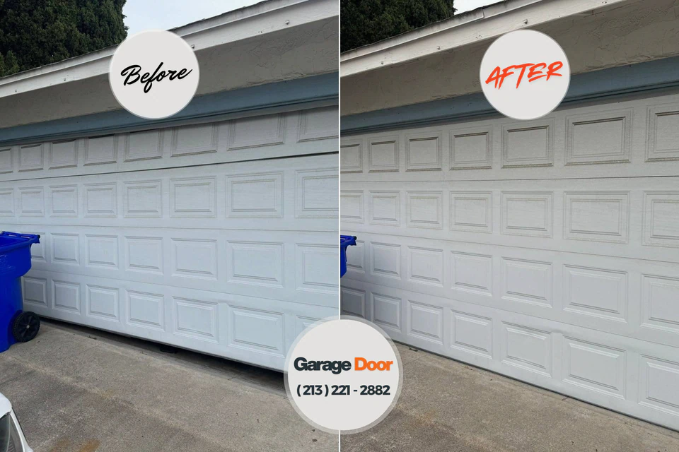 Before and after: garage door repair Jerome, ID